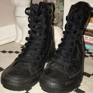 Rubber Converse combat-style shoes